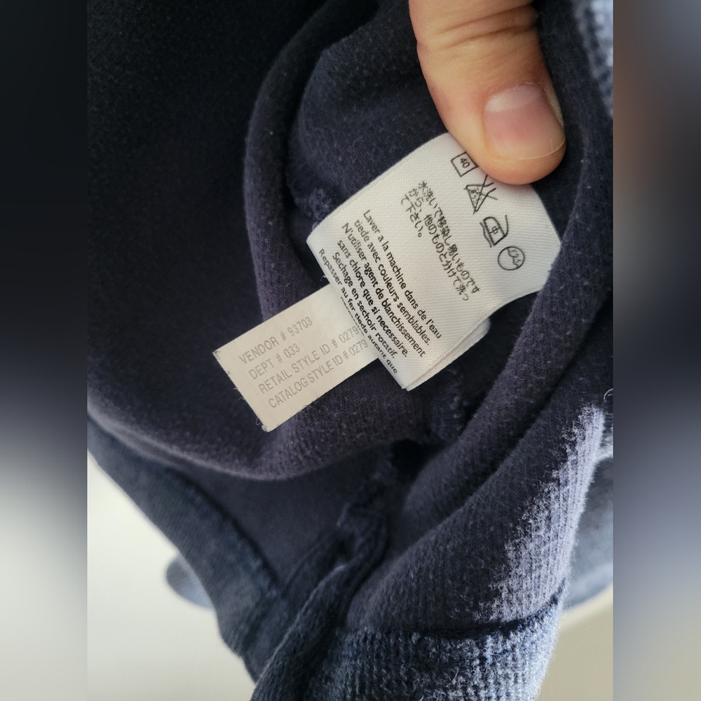 Vintage Eddie Bauer Dusty Blue V-neck 100% Cotton Knit Long Sleeve Mens Large - Picture 9 of 10